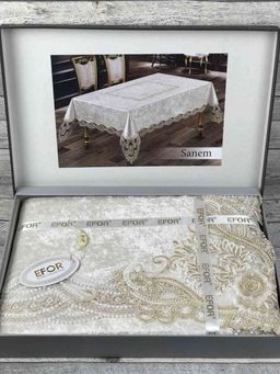 Скатерть EFOR SANEM 160*220 прямоугольная крем