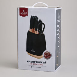 НАБОР НОЖЕЙ AGNESS НА ПЛАСТИКОВОЙ ПОДСТАВКЕ, 7 ПРЕДМЕТОВ фото 2