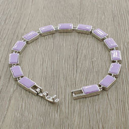 Браслет Канти из фиолетовой керамики покрытие светлый металл - Agat77 фото 3