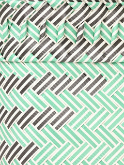 Сумка плетёная, 30×15×35 см, пластик, бирюзовая с чёрным