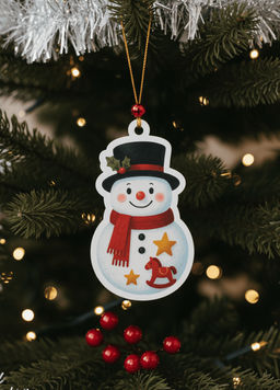 Подвеска новогодняя из дерева iLikeGift "Снеговик"