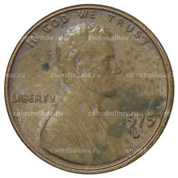 Монета 1 цент 1975 года D США