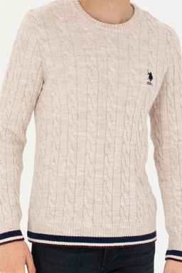 Мужской кремовый меланжевый свитер - U.s. polo assn фото 6