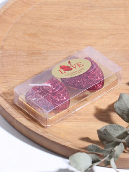 Цена за 2 шт. Набор свечей декоративных «Сердце с розой», 2 шт., 5×2.5 см, красный