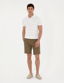 Haki Slim Fit Keten Kar___ml_ Dokuma _ort - Pierre cardin фото 3