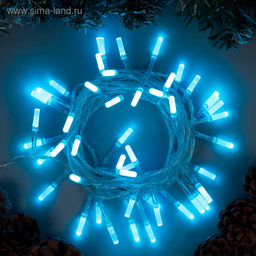 Гирлянда Нить 5 м с насадками Звёздочки, IP20, прозрачная нить, 50 LED, свечение аквамарин, 8 режимов, 220 В - Luazon lighting фото 2