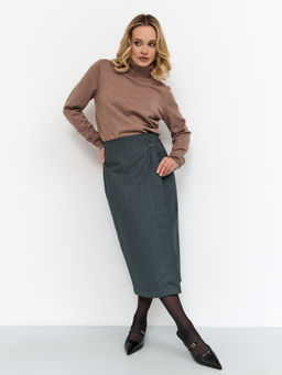 Юбка T-lab TL-SKT-010TK-JSP-изумрудный клетка  фото 5