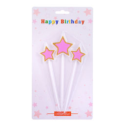 Набор свечей праздничных "Розовые звёзды"