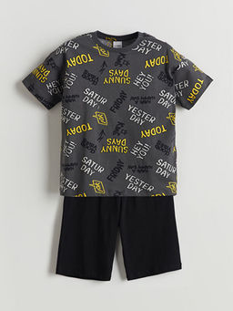 Bisiklet Yaka Erkek ?ocuk ?ortlu Pijama Tak?m?