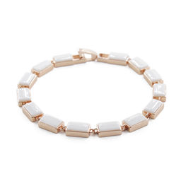 Браслет Канти из белой керамики покрытие под золото