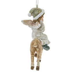 Украшение новогоднее "Ангел на олене", L8 W4,5 H9,5 см