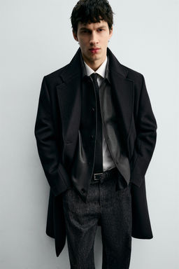 WOOL BLEND DOUBLE-BREASTED COAT