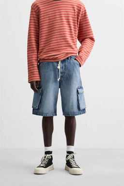 DENIM CARGO BERMUDA SHORTS - Zara фото 22