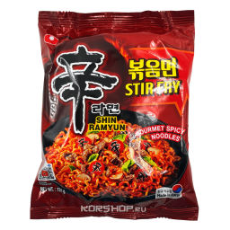 Лапша б/п Шин Рамен во фритюре/Shin Ramyun Stir Fry Nongshim, Корея, 131 г Акция
