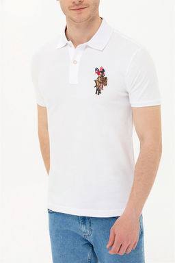 U. S. Polo Assn Мужская белая базовая футболка с воротником-поло - U.s. polo assn фото 7