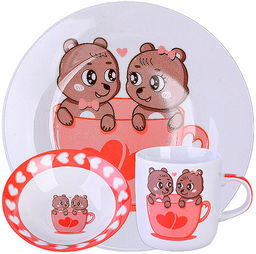 60406 Детский набор посуды 3пр Мишки LR (х12)