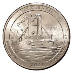 Монета 25 центов 2011 года P №9 Национальный парк Виксбург