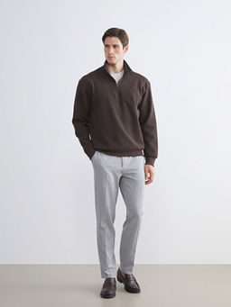Fermuarl? Dik Yaka Erkek Sweatshirt