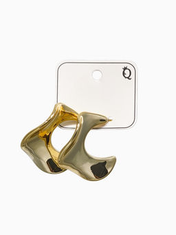 Серьги пластик Волны кольца, цвет золото - Qf фото 3