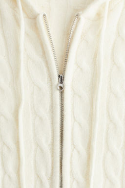 Chaqueta en punto trenzado con capucha - H&m фото 5