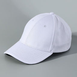 Кепка однотонная, белая, хлопок