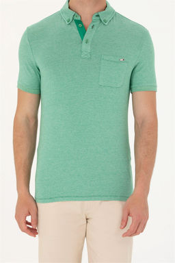 U. S. Polo Assn Мужская зеленая футболка с воротником-поло - U.s. polo assn фото 13