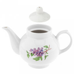 Чайник заварочный фарфоровый Сирень 700мл, форма Рубин (Россия) - Домашняя мода фото 3