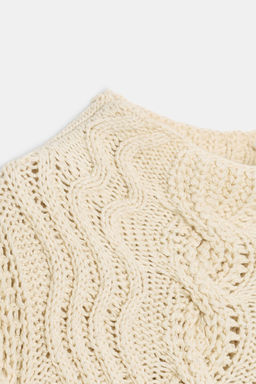 CABLE KNIT WOOL JUMPER - Zara фото 4