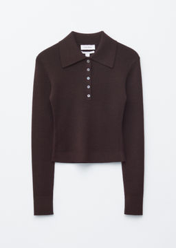 Top tipo polo de lana merino en punto de canal?