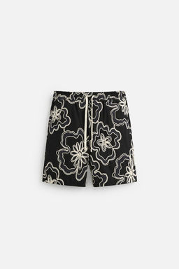 EMBOSSED EMBROIDERED BERMUDA SHORTS - Zara фото 7