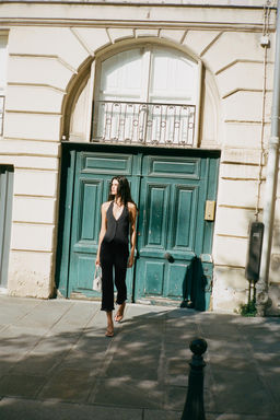 RUFFLED MINI FLARE TROUSERS