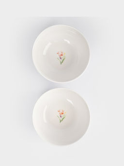 Салатник, 14x8 см, 620 мл, 2 шт, фарфор P, белый, Акварельные цветы, Bouquet - Anna lafarg фото 5