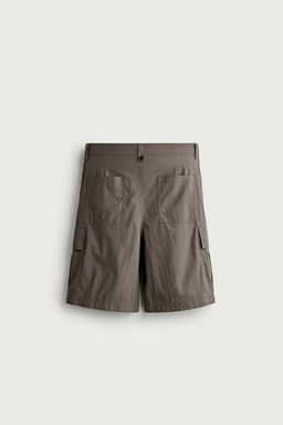 BERMUDA CARGO RELAXED FIT PLIEGUES / Marr?n / Topo - Zara фото 7