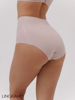Бесшовные трусы слипы с высокой посадкой Lingeamo пудровый ВР-05 (102)  фото 4