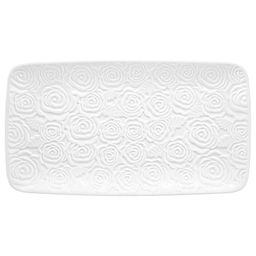 Блюдо прямоугольное 30,5*16,5*2,5 см "Розы" белое