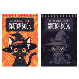 Скетчбук А6 60л. 120г/м, на гребне "Чародей" (СА660гр_58072, BG)