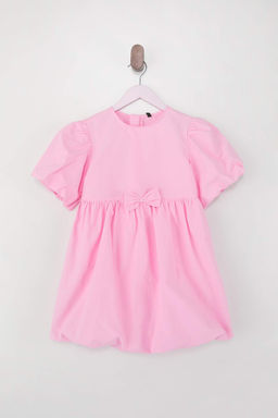 Pembe K?z Cocuk K?sa / Mini Duz Dokuma Elbise TKDSS26EL00004