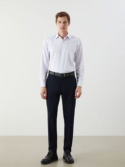 Regular Fit Uzun Kollu Ekose Gabardin Erkek G?mlek