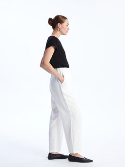 Beli Lastikli D?z Geni? Pa?a Kad?n Pantolon