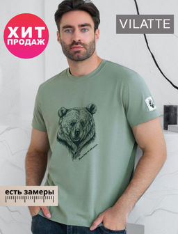 Футболка Vilatte с принтом светло-оливковый  фото 11