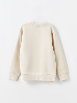 Bisiklet Yaka Bask?l? Uzun Kollu Erkek ?ocuk Sweatshirt - Waikiki фото 2