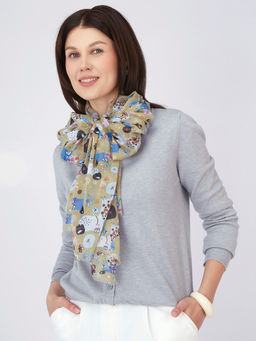 Большой, мягкий, тонкий и очень нежный двусторонний палантин с рисунком в стиле арт-деко - Tantino фото 14