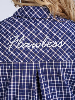 Платье-рубашка летнее в клетку с коротким рукавом - Almond фото 2