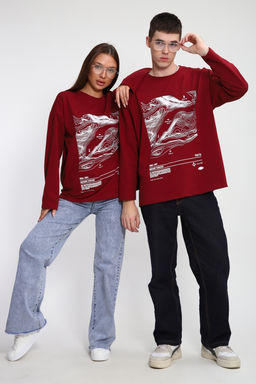 Лонгслив унисекс с принтом Карта ЛГ-01