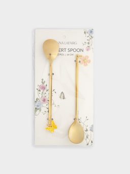 Ложка десертная, 14 см, 2 шт, сталь, золотистая, Цветок/Бабочка, Butterfly - Anna lafarg фото 7