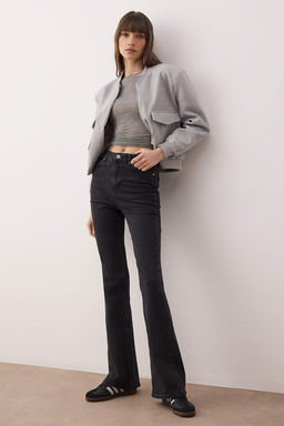 TRENDYOLMILLA Ac?k Mavi Normal Bel Flare Jeans TWOAW25JE00096  фото 14