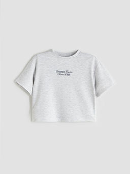 Bisiklet Yaka Bask?l? K?z ?ocuk Ti??rt ve ?ort