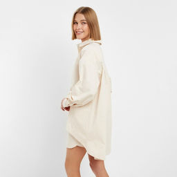 Костюм женский (рубашка, шорты) MINAKU: Oversize, молочный, размер 46