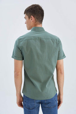 Базовая рубашка Slim Fit с короткими рукавами - Defacto фото 6
