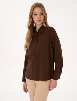 Koyu Kahverengi Comfort Fit Uzun Kollu G_mlek - Pierre cardin фото 3